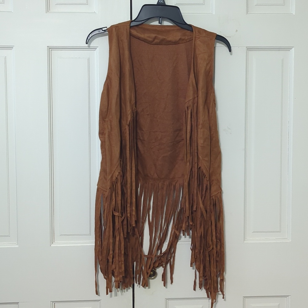 Brown Costume Vest with fringe